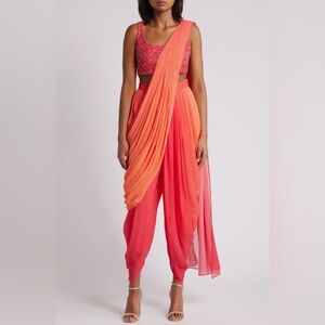 SANI Asra Dhoti Set Stiched Saree and Blouse NWT